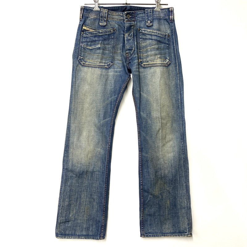 【中古品】【メンズ】 DIESEL ディーゼル CRUSHED GIMMICK WIDE DENIM PANTS クラッシュド ギミック ワイド デニム パンツ ボトムス ズボン 152-260413-cs-16-izu サイズ：32 カラー：インディゴ 万代Net店