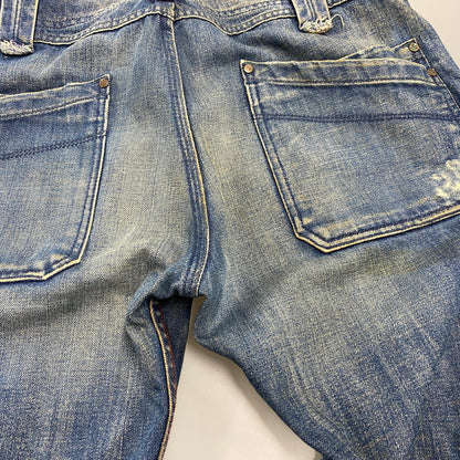 【中古品】【メンズ】 DIESEL ディーゼル CRUSHED GIMMICK WIDE DENIM PANTS クラッシュド ギミック ワイド デニム パンツ ボトムス ズボン 152-260413-cs-16-izu サイズ：32 カラー：インディゴ 万代Net店