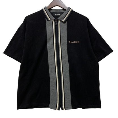 【中古品】【メンズ】 XLARGE エクストララージ 101232014007 KNIT ZIP UP SHIRT ニット ジップ アップ シャツ トップス 半袖 142-260730-cs-16-izu サイズ：S カラー：ブラック 万代Net店