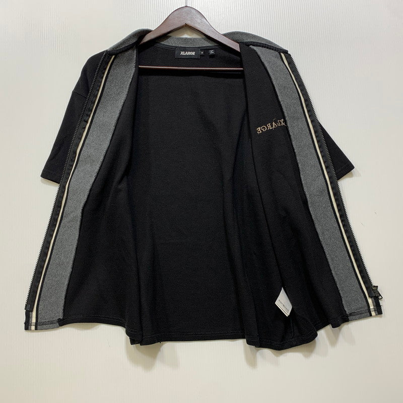 【中古品】【メンズ】 XLARGE エクストララージ 101232014007 KNIT ZIP UP SHIRT ニット ジップ アップ シャツ トップス 半袖 142-260730-cs-16-izu サイズ：S カラー：ブラック 万代Net店
