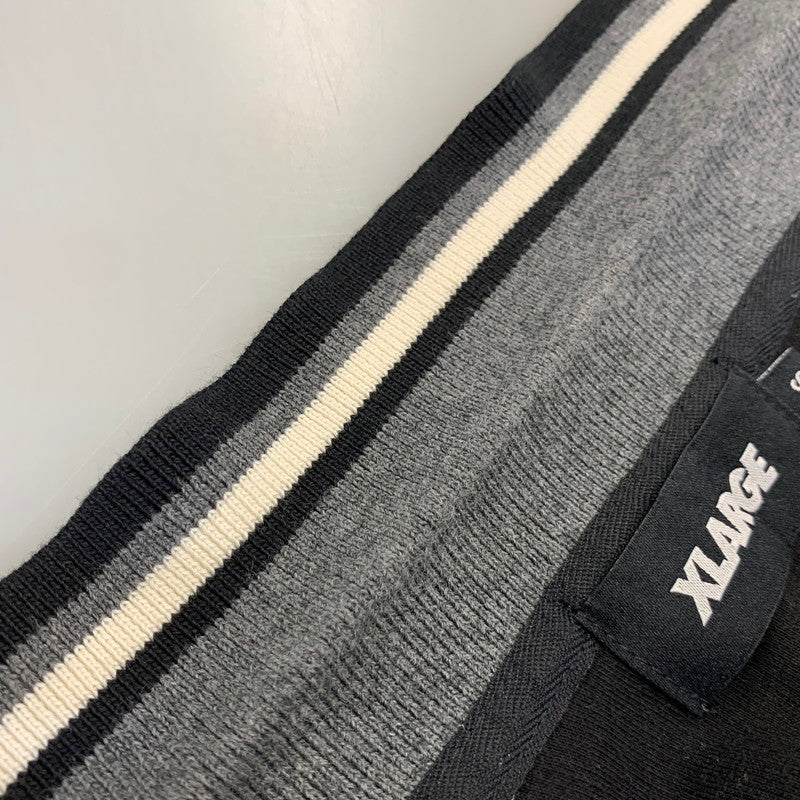 【中古品】【メンズ】 XLARGE エクストララージ 101232014007 KNIT ZIP UP SHIRT ニット ジップ アップ シャツ トップス 半袖 142-260730-cs-16-izu サイズ：S カラー：ブラック 万代Net店