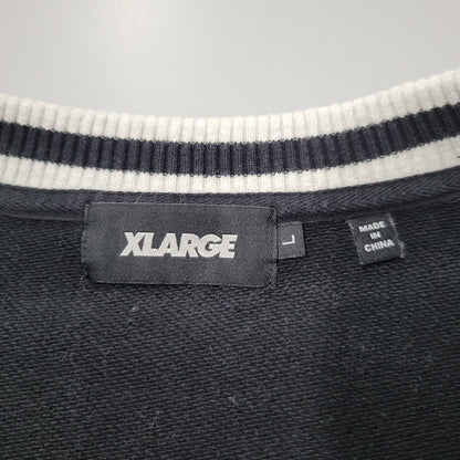 【中古品】【メンズ】 XLARGE エクストララージ 101233012025 RETRO CREWNECK SWEAT レトロ クルーネック スウェット トップス 142-260605-kh-12-izu サイズ：L カラー：ブラック×ホワイト 万代Net店