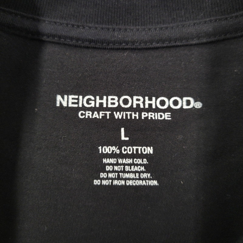 【中古品】【メンズ】 NEIGHBORHOOD ネイバーフッド SPOT. TEE Tシャツ ロゴ 半袖 トップス 142-260416-as-05-izu サイズ：L カラー：ブラック 万代Net店