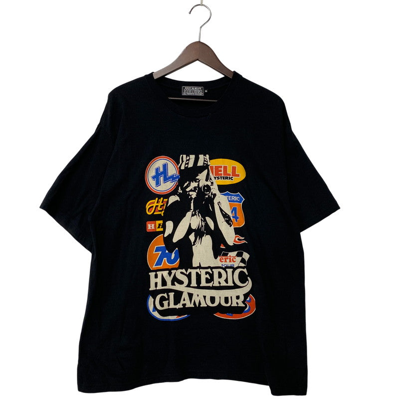 【中古品】【メンズ】 HYSTERIC GLAMOUR ヒステリックグラマー 02221CT04 CAR LOGO CAMERA GIRL SS TEE カー ロゴ カメラ ガール ショートスリーブ Tシャツ トップス 半袖 140-260414-kh-12-izu サイズ：XL カラー：ブラック 万代Net店