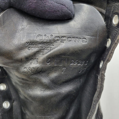 【現状渡し品】【メンズ】 Chippewa チペワ 25061 刺繍白タグ USA製 6INCH MOC BOOTS RETRO 6インチ モック ブーツ レトロ 靴 164-260416-kh-15-izu サイズ：9 1/2 カラー：ブラック 万代Net店