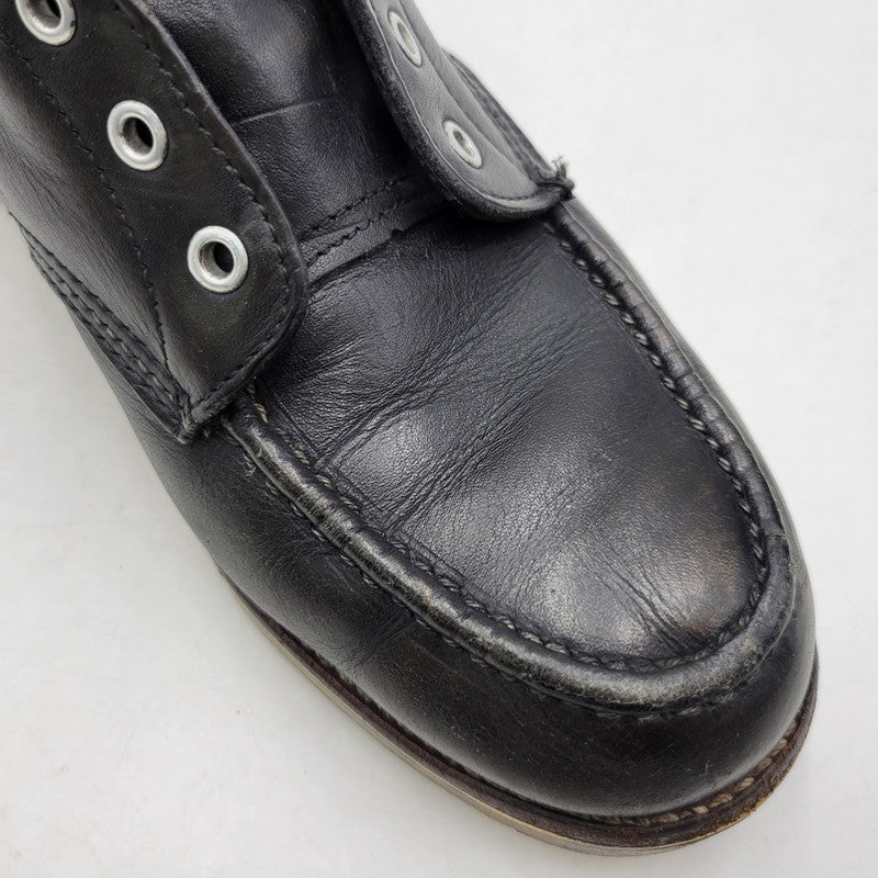 【現状渡し品】【メンズ】 Chippewa チペワ 25061 刺繍白タグ USA製 6INCH MOC BOOTS RETRO 6インチ モック ブーツ レトロ 靴 164-260416-kh-15-izu サイズ：9 1/2 カラー：ブラック 万代Net店