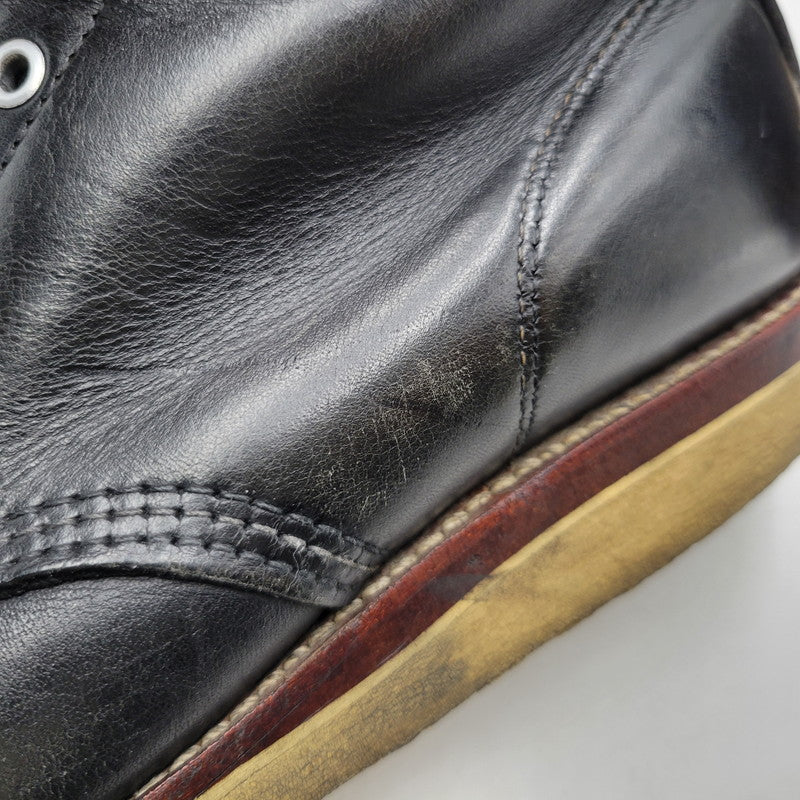 【現状渡し品】【メンズ】 Chippewa チペワ 25061 刺繍白タグ USA製 6INCH MOC BOOTS RETRO 6インチ モック ブーツ レトロ 靴 164-260416-kh-15-izu サイズ：9 1/2 カラー：ブラック 万代Net店