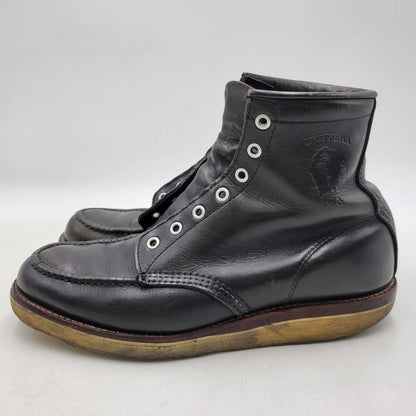 【現状渡し品】【メンズ】 Chippewa チペワ 25061 刺繍白タグ USA製 6INCH MOC BOOTS RETRO 6インチ モック ブーツ レトロ 靴 164-260416-kh-15-izu サイズ：9 1/2 カラー：ブラック 万代Net店