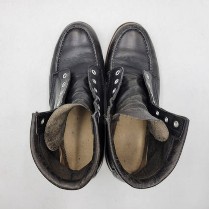 【現状渡し品】【メンズ】 Chippewa チペワ 25061 刺繍白タグ USA製 6INCH MOC BOOTS RETRO 6インチ モック ブーツ レトロ 靴 164-260416-kh-15-izu サイズ：9 1/2 カラー：ブラック 万代Net店