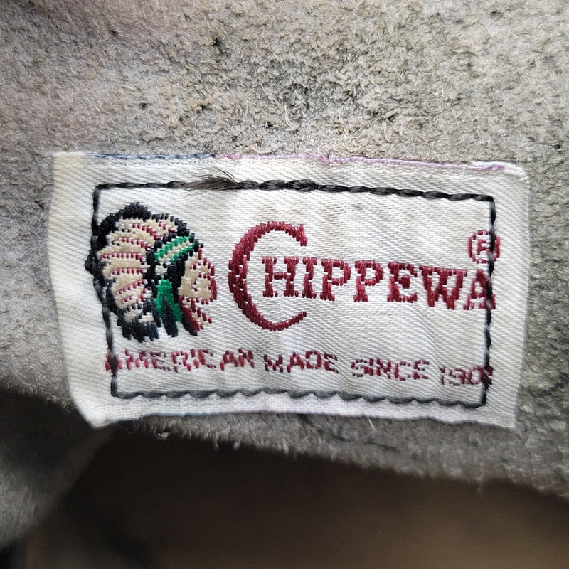 【現状渡し品】【メンズ】 Chippewa チペワ 25061 刺繍白タグ USA製 6INCH MOC BOOTS RETRO 6インチ モック ブーツ レトロ 靴 164-260416-kh-15-izu サイズ：9 1/2 カラー：ブラック 万代Net店