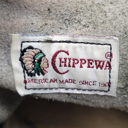 【現状渡し品】【メンズ】 Chippewa チペワ 25061 刺繍白タグ USA製 6INCH MOC BOOTS RETRO 6インチ モック ブーツ レトロ 靴 164-260416-kh-15-izu サイズ：9 1/2 カラー：ブラック 万代Net店