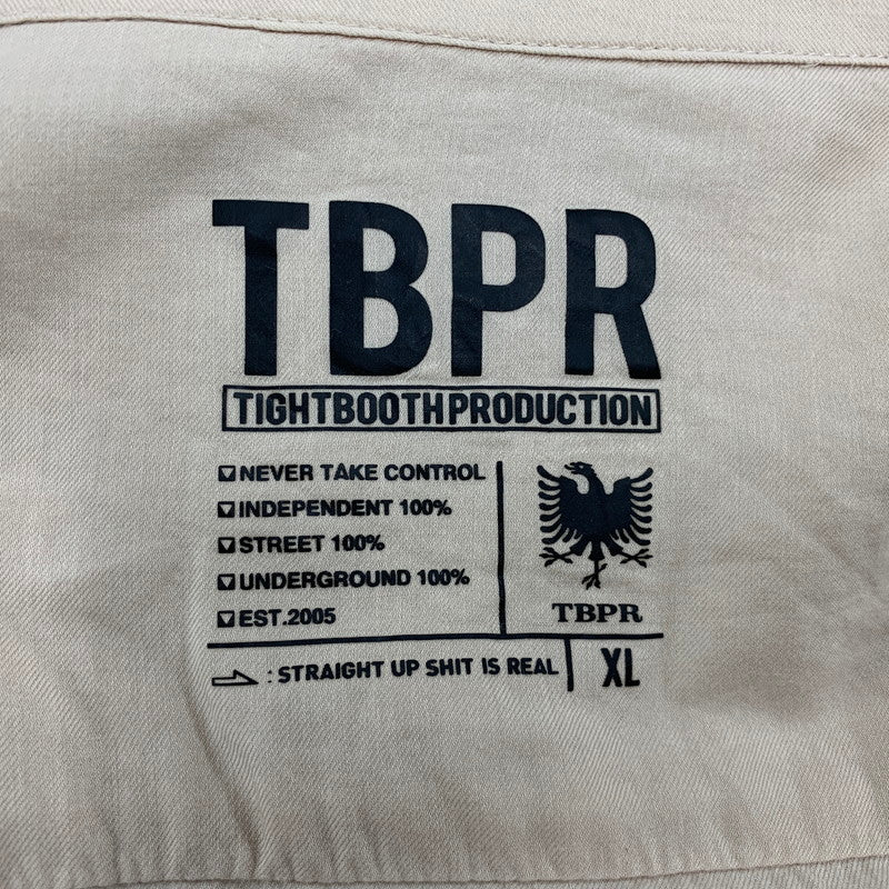 【中古品】【メンズ】 TIGHTBOOTH PRODUCTION タイトブース プロダクション OPEN COLLAR オープン カラーSS ショートスリーブ SHIRTシャツ トップス 半袖 142-260415-ya-03-izu サイズ：XL カラー：BEIGE 万代Net店