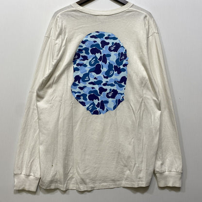 【中古品】【メンズ】 A BATHING APE アベイシングエイプ 001LTL301015M CAMO BIG APE HEAD LS TEE カモ ビッグ エイプ ヘッド ロングスリーブ Tシャツ トップス 長袖 142-260712-ya-13-izu サイズ：XL カラー：ホワイト 万代Net店