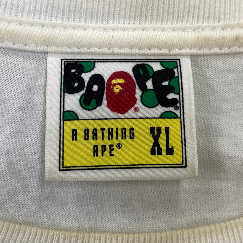【中古品】【メンズ】 A BATHING APE アベイシングエイプ 001LTL301015M CAMO BIG APE HEAD LS TEE カモ ビッグ エイプ ヘッド ロングスリーブ Tシャツ トップス 長袖 142-260712-ya-13-izu サイズ：XL カラー：ホワイト 万代Net店