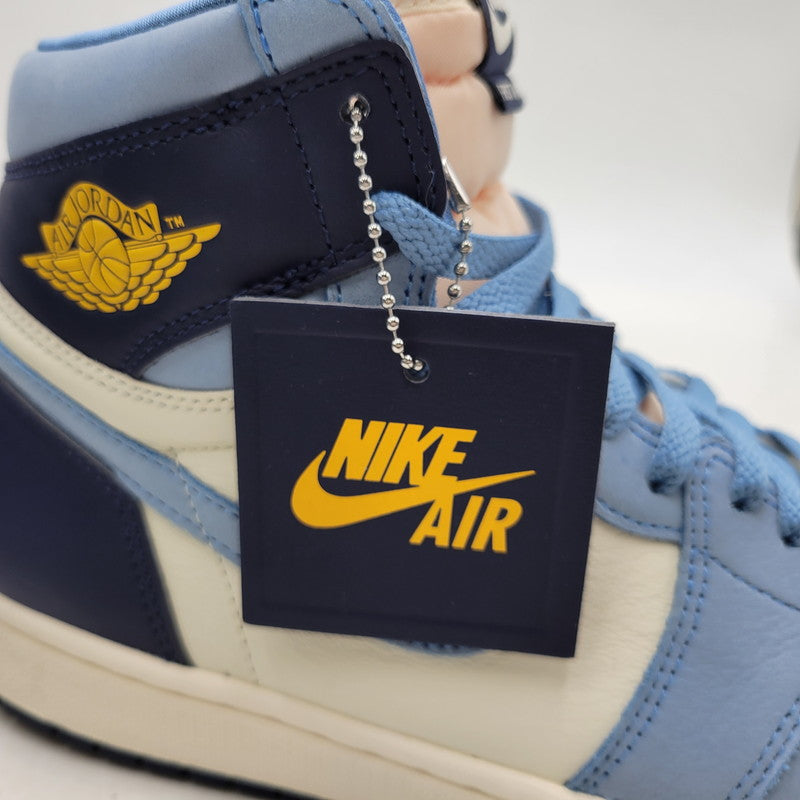 【中古品】【メンズ】 NIKE ナイキ FD2596-400 WOMEN'S AIR JORDAN 1 RETRO HIGH OG ウィメンズ エア ジョーダン 1 レトロ ハイ OG ファースト イン フライト スニーカー 靴 160-260416-kh-09-izu サイズ：27.5 カラー：UNIVERSITY BLUE/UNIVERSITY GOLD-SAIL 万代Net店