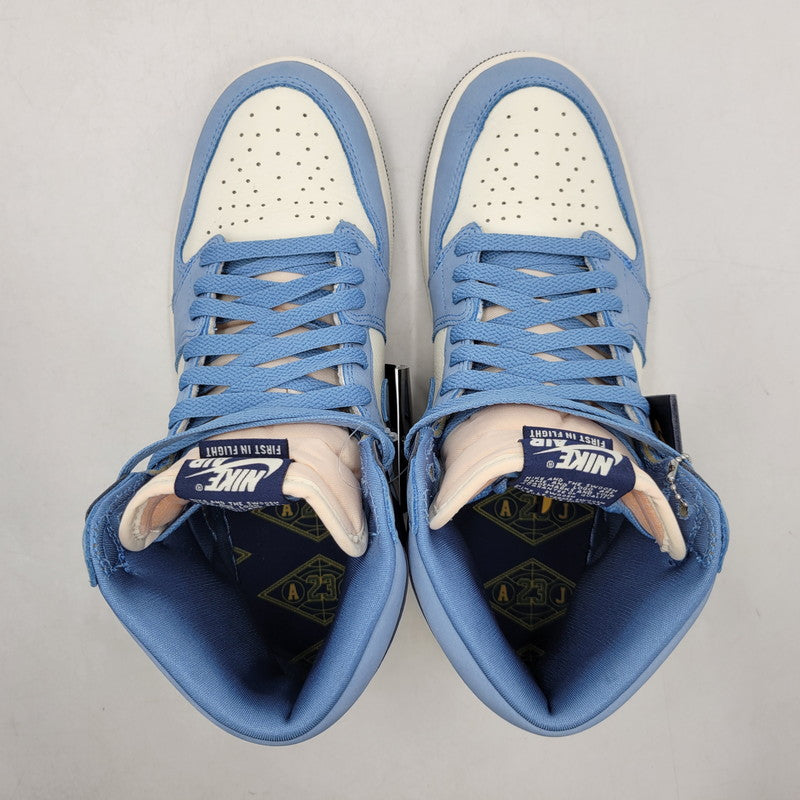 【中古品】【メンズ】 NIKE ナイキ FD2596-400 WOMEN'S AIR JORDAN 1 RETRO HIGH OG ウィメンズ エア ジョーダン 1 レトロ ハイ OG ファースト イン フライト スニーカー 靴 160-260416-kh-09-izu サイズ：27.5 カラー：UNIVERSITY BLUE/UNIVERSITY GOLD-SAIL 万代Net店