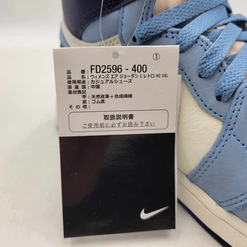 【中古品】【メンズ】 NIKE ナイキ FD2596-400 WOMEN'S AIR JORDAN 1 RETRO HIGH OG ウィメンズ エア ジョーダン 1 レトロ ハイ OG ファースト イン フライト スニーカー 靴 160-260416-kh-09-izu サイズ：27.5 カラー：UNIVERSITY BLUE/UNIVERSITY GOLD-SAIL 万代Net店