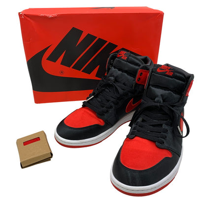 【中古品】【メンズ】 NIKE ナイキ FD4810-061 WOMEN'S AIR JORDAN 1 RETRO HIGH OG SATIN BRED ウィメンズ エア ジョーダン 1 レトロ ハイ サテンブレッド スニーカー 靴 160-260416-kh-18-izu サイズ：28 カラー：BLACK/UNIVERSTY RED-WHITE 万代Net店