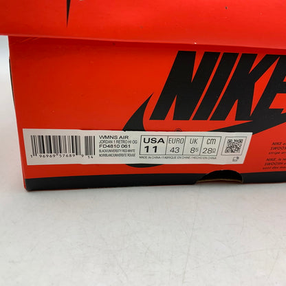 【中古品】【メンズ】 NIKE ナイキ FD4810-061 WOMEN'S AIR JORDAN 1 RETRO HIGH OG SATIN BRED ウィメンズ エア ジョーダン 1 レトロ ハイ サテンブレッド スニーカー 靴 160-260416-kh-18-izu サイズ：28 カラー：BLACK/UNIVERSTY RED-WHITE 万代Net店