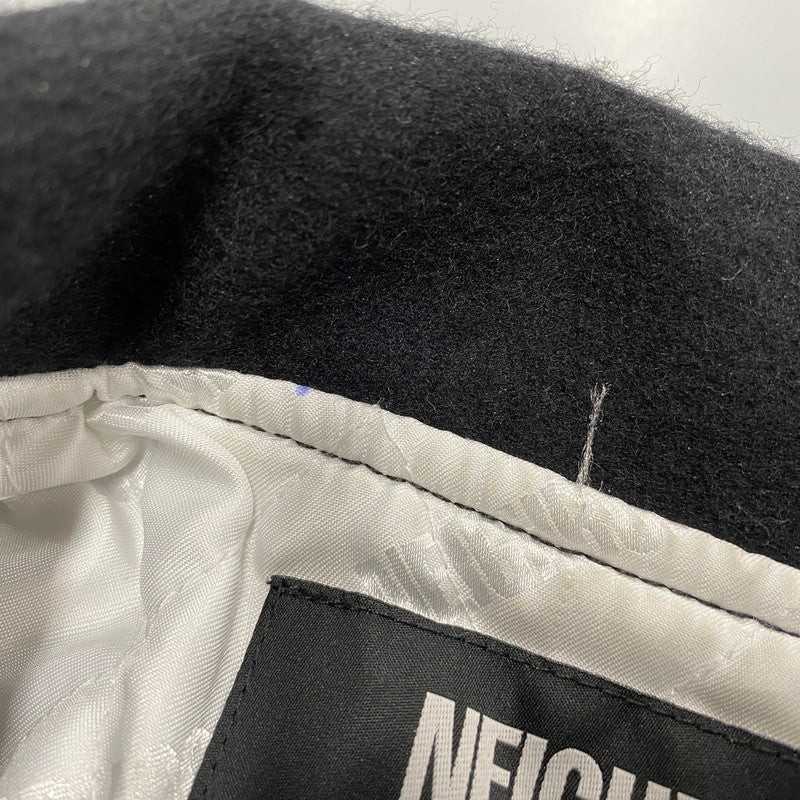 【中古品】【メンズ】 NEIGHBORHOOD ネイバーフッド 252SZNH-JKM03S STADIUM JACKET スタジアムジャケット スタジャン アウター 142-260417-kh-06-izu サイズ：L カラー：ブラック×ホワイト 万代Net店