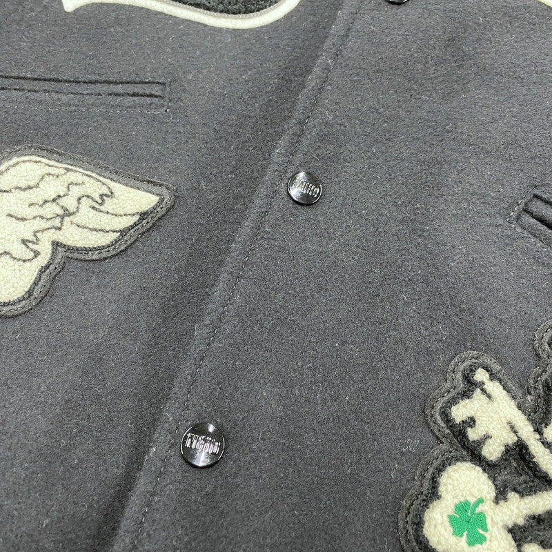 【中古品】【メンズ】 NEIGHBORHOOD ネイバーフッド 252SZNH-JKM03S STADIUM JACKET スタジアムジャケット スタジャン アウター 142-260417-kh-06-izu サイズ：L カラー：ブラック×ホワイト 万代Net店