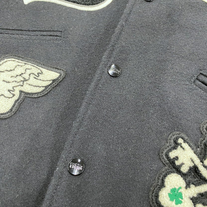 【中古品】【メンズ】 NEIGHBORHOOD ネイバーフッド 252SZNH-JKM03S STADIUM JACKET スタジアムジャケット スタジャン アウター 142-260417-kh-06-izu サイズ：L カラー：ブラック×ホワイト 万代Net店