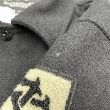 【中古品】【メンズ】 NEIGHBORHOOD ネイバーフッド 252SZNH-JKM03S STADIUM JACKET スタジアムジャケット スタジャン アウター 142-260417-kh-06-izu サイズ：L カラー：ブラック×ホワイト 万代Net店