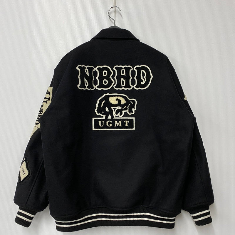 【中古品】【メンズ】 NEIGHBORHOOD ネイバーフッド 252SZNH-JKM03S STADIUM JACKET スタジアムジャケット スタジャン アウター 142-260417-kh-06-izu サイズ：L カラー：ブラック×ホワイト 万代Net店