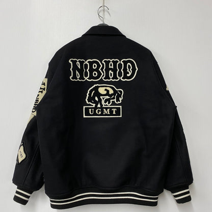 【中古品】【メンズ】 NEIGHBORHOOD ネイバーフッド 252SZNH-JKM03S STADIUM JACKET スタジアムジャケット スタジャン アウター 142-260417-kh-06-izu サイズ：L カラー：ブラック×ホワイト 万代Net店