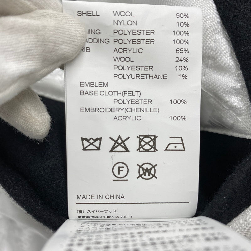 【中古品】【メンズ】 NEIGHBORHOOD ネイバーフッド 252SZNH-JKM03S STADIUM JACKET スタジアムジャケット スタジャン アウター 142-260417-kh-06-izu サイズ：L カラー：ブラック×ホワイト 万代Net店