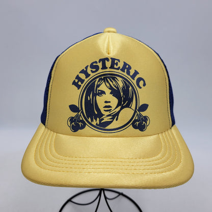 【中古品】【メンズ/レディース】 HYSTERIC GLAMOUR ヒステリックグラマー 01261QH03 グロッシーメッシュキャップ 帽子 185-260420-as-10-izu サイズ：F カラー：イエロー×ネイビー 万代Net店