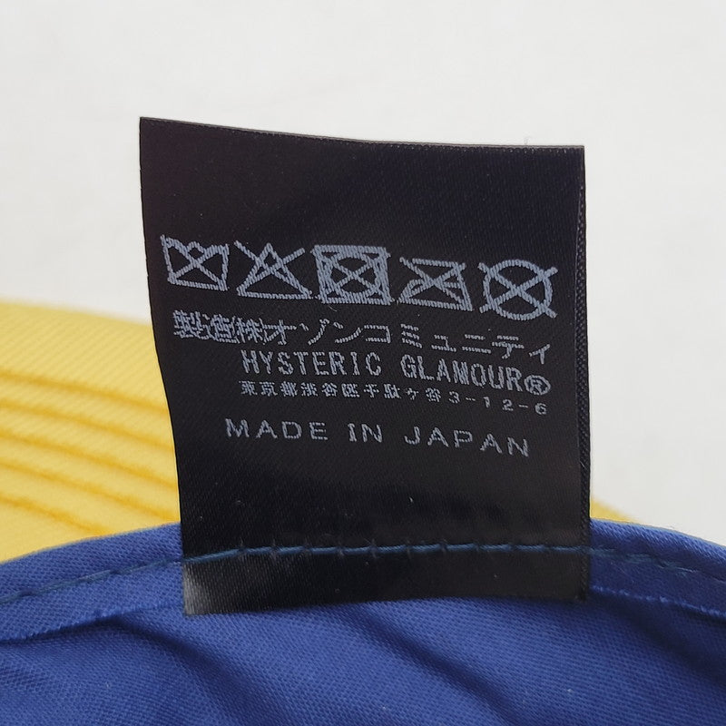【中古品】【メンズ/レディース】 HYSTERIC GLAMOUR ヒステリックグラマー 01261QH03 グロッシーメッシュキャップ 帽子 185-260420-as-10-izu サイズ：F カラー：イエロー×ネイビー 万代Net店