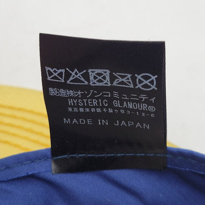 【中古品】【メンズ/レディース】 HYSTERIC GLAMOUR ヒステリックグラマー 01261QH03 グロッシーメッシュキャップ 帽子 185-260420-as-10-izu サイズ：F カラー：イエロー×ネイビー 万代Net店