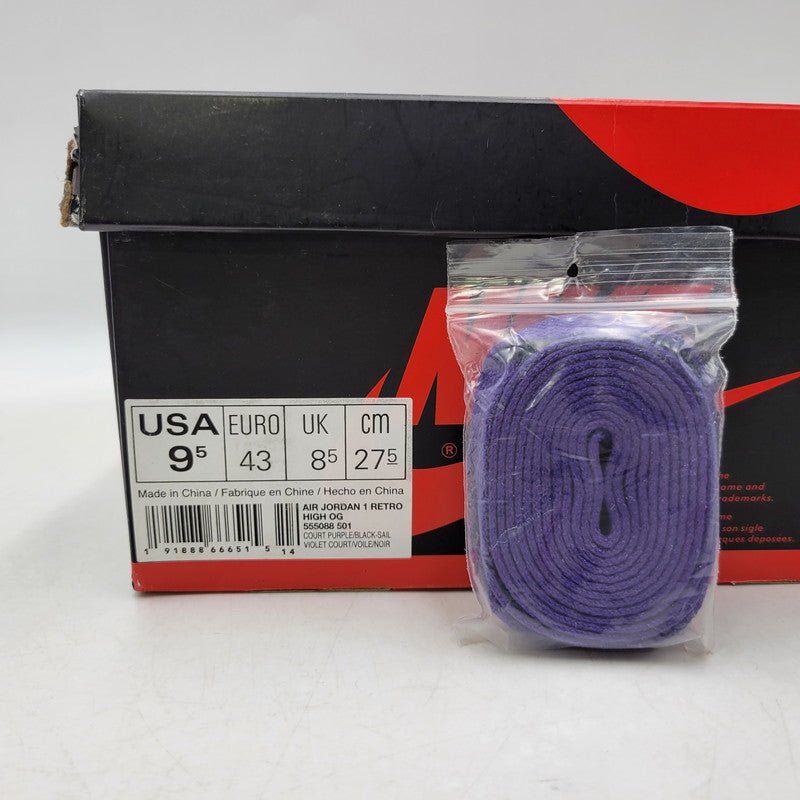 【中古品】【メンズ】 AIR JORDAN 1 RETRO HIGH OG 555088-501 エア ジョーダン 1 レトロ ハイ OG スニーカー シューズ 靴 160-260417-as-08-izu サイズ：27.5cm カラー：COURT PURPLE/BLACK-SAIL 万代Net店