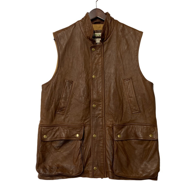 【中古品】【メンズ】 ORVIS オービス 90’S LEATHER VEST レザー ベスト アウター 146-260418-cs-05-izu サイズ：M カラー：ブラウン 万代Net店
