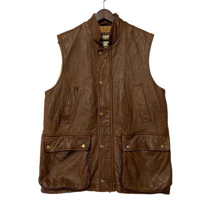 【中古品】【メンズ】 ORVIS オービス 90’S LEATHER VEST レザー ベスト アウター 146-260418-cs-05-izu サイズ：M カラー：ブラウン 万代Net店