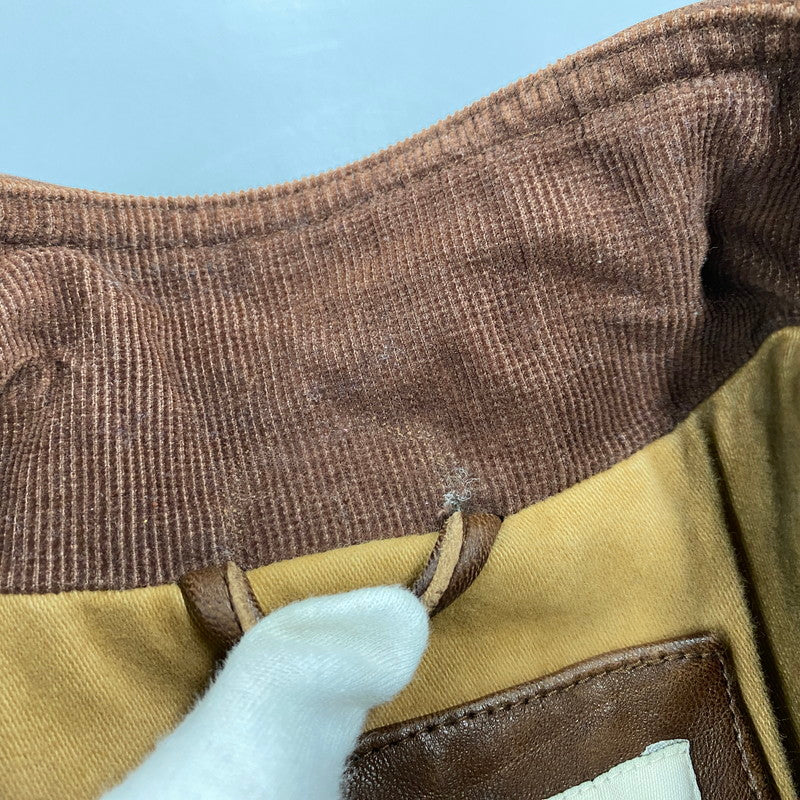 【中古品】【メンズ】 ORVIS オービス 90’S LEATHER VEST レザー ベスト アウター 146-260418-cs-05-izu サイズ：M カラー：ブラウン 万代Net店