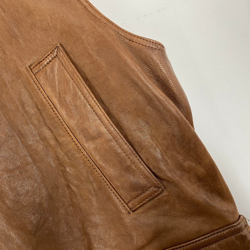 【中古品】【メンズ】 ORVIS オービス 90’S LEATHER VEST レザー ベスト アウター 146-260418-cs-05-izu サイズ：M カラー：ブラウン 万代Net店