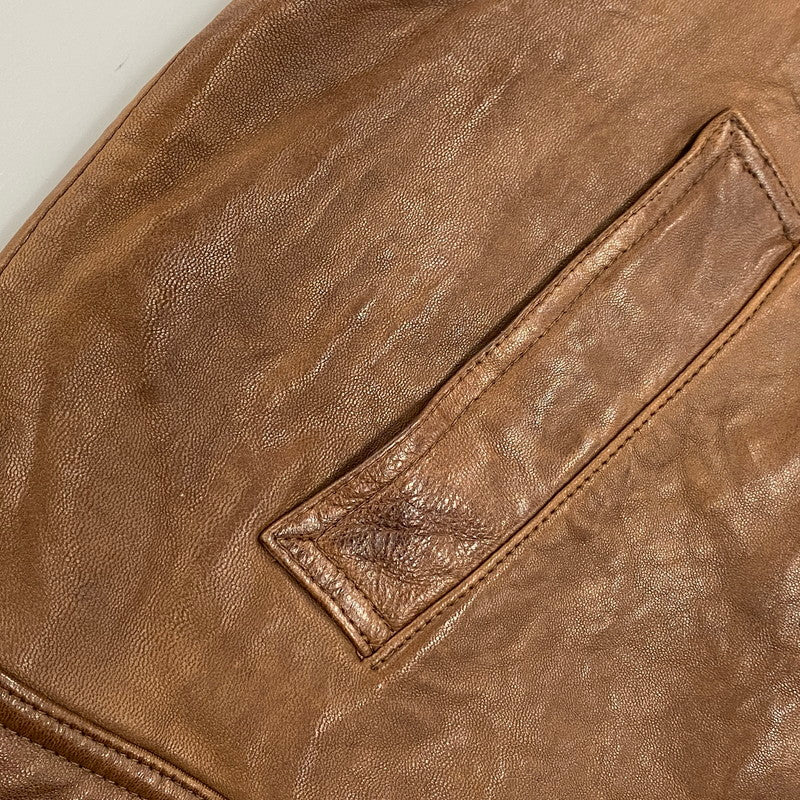 【中古品】【メンズ】 ORVIS オービス 90’S LEATHER VEST レザー ベスト アウター 146-260418-cs-05-izu サイズ：M カラー：ブラウン 万代Net店