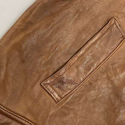 【中古品】【メンズ】 ORVIS オービス 90’S LEATHER VEST レザー ベスト アウター 146-260418-cs-05-izu サイズ：M カラー：ブラウン 万代Net店