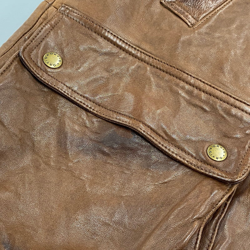 【中古品】【メンズ】 ORVIS オービス 90’S LEATHER VEST レザー ベスト アウター 146-260418-cs-05-izu サイズ：M カラー：ブラウン 万代Net店