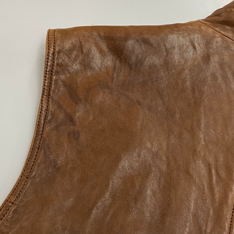 【中古品】【メンズ】 ORVIS オービス 90’S LEATHER VEST レザー ベスト アウター 146-260418-cs-05-izu サイズ：M カラー：ブラウン 万代Net店