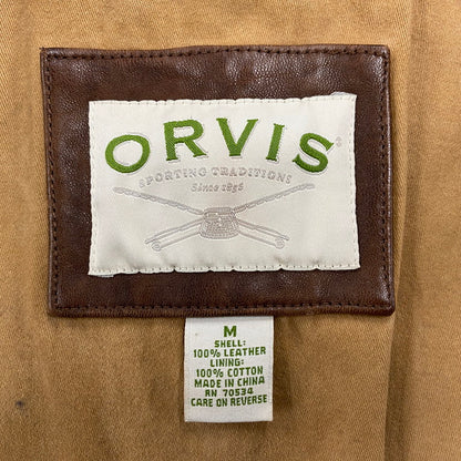 【中古品】【メンズ】 ORVIS オービス 90’S LEATHER VEST レザー ベスト アウター 146-260418-cs-05-izu サイズ：M カラー：ブラウン 万代Net店