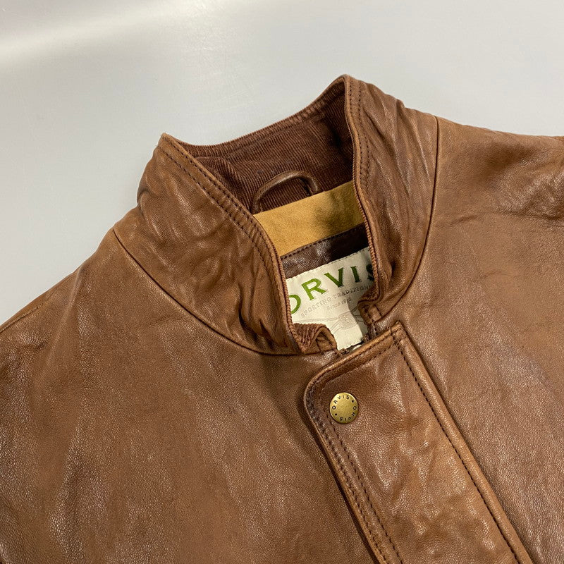 【中古品】【メンズ】 ORVIS オービス 90’S LEATHER VEST レザー ベスト アウター 146-260418-cs-05-izu サイズ：M カラー：ブラウン 万代Net店