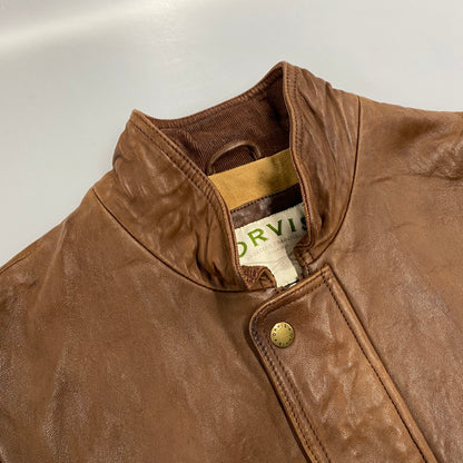 【中古品】【メンズ】 ORVIS オービス 90’S LEATHER VEST レザー ベスト アウター 146-260418-cs-05-izu サイズ：M カラー：ブラウン 万代Net店