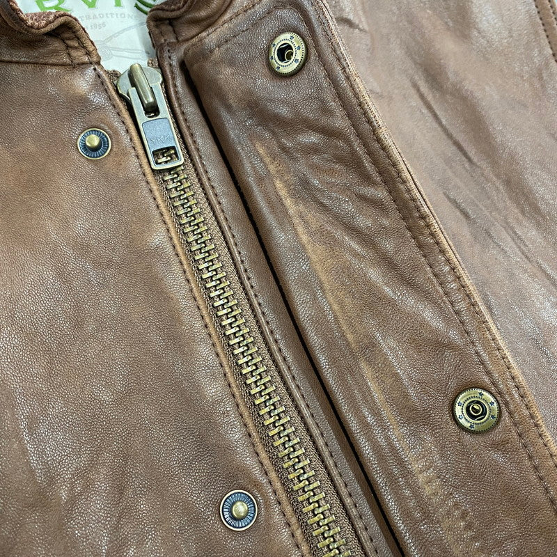 【中古品】【メンズ】 ORVIS オービス 90’S LEATHER VEST レザー ベスト アウター 146-260418-cs-05-izu サイズ：M カラー：ブラウン 万代Net店