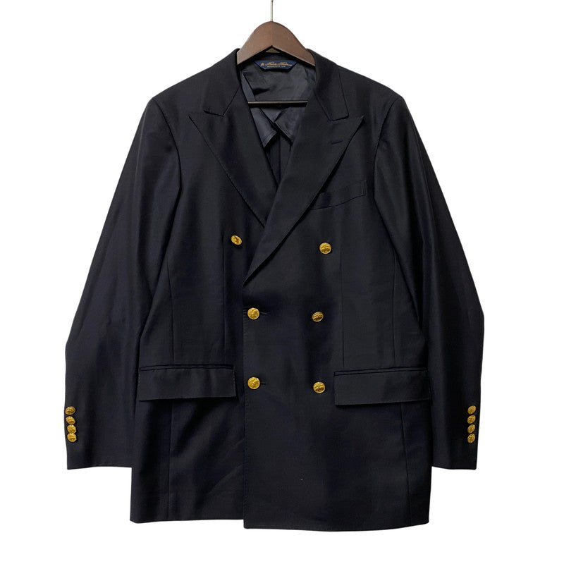 【中古品】【メンズ】 Brooks Brothers ブルックスブラザーズ 1818 VITALE BARBERIS CANONICO ヴィタル バルベリス カノニコ 金ボタン DOUBLE TAILORED JACKET ダブル テーラード ジャケット アウター 145-260418-cs-01-izu サイズ：38REG カラー：ネイビー 万代Net店