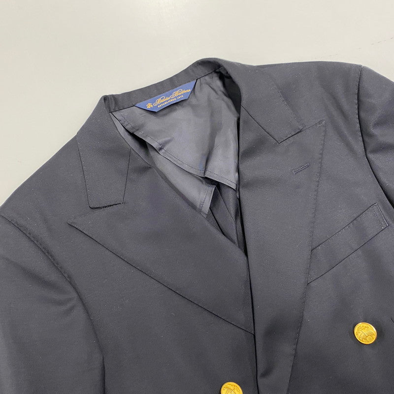【中古品】【メンズ】 Brooks Brothers ブルックスブラザーズ 1818 VITALE BARBERIS CANONICO ヴィタル バルベリス カノニコ 金ボタン DOUBLE TAILORED JACKET ダブル テーラード ジャケット アウター 145-260418-cs-01-izu サイズ：38REG カラー：ネイビー 万代Net店