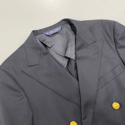 【中古品】【メンズ】 Brooks Brothers ブルックスブラザーズ 1818 VITALE BARBERIS CANONICO ヴィタル バルベリス カノニコ 金ボタン DOUBLE TAILORED JACKET ダブル テーラード ジャケット アウター 145-260418-cs-01-izu サイズ：38REG カラー：ネイビー 万代Net店