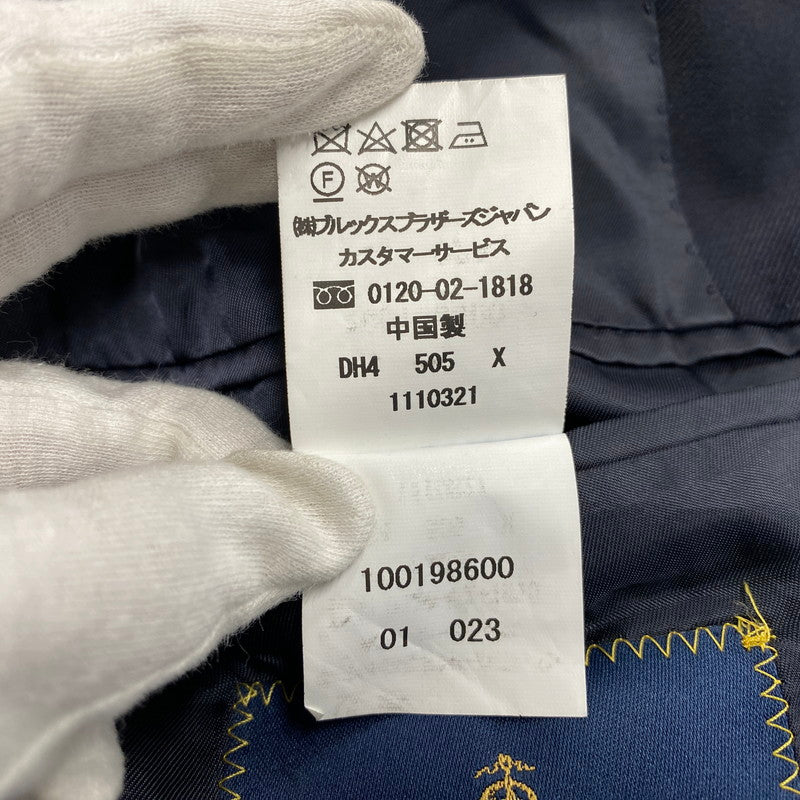 【中古品】【メンズ】 Brooks Brothers ブルックスブラザーズ 1818 VITALE BARBERIS CANONICO ヴィタル バルベリス カノニコ 金ボタン DOUBLE TAILORED JACKET ダブル テーラード ジャケット アウター 145-260418-cs-01-izu サイズ：38REG カラー：ネイビー 万代Net店